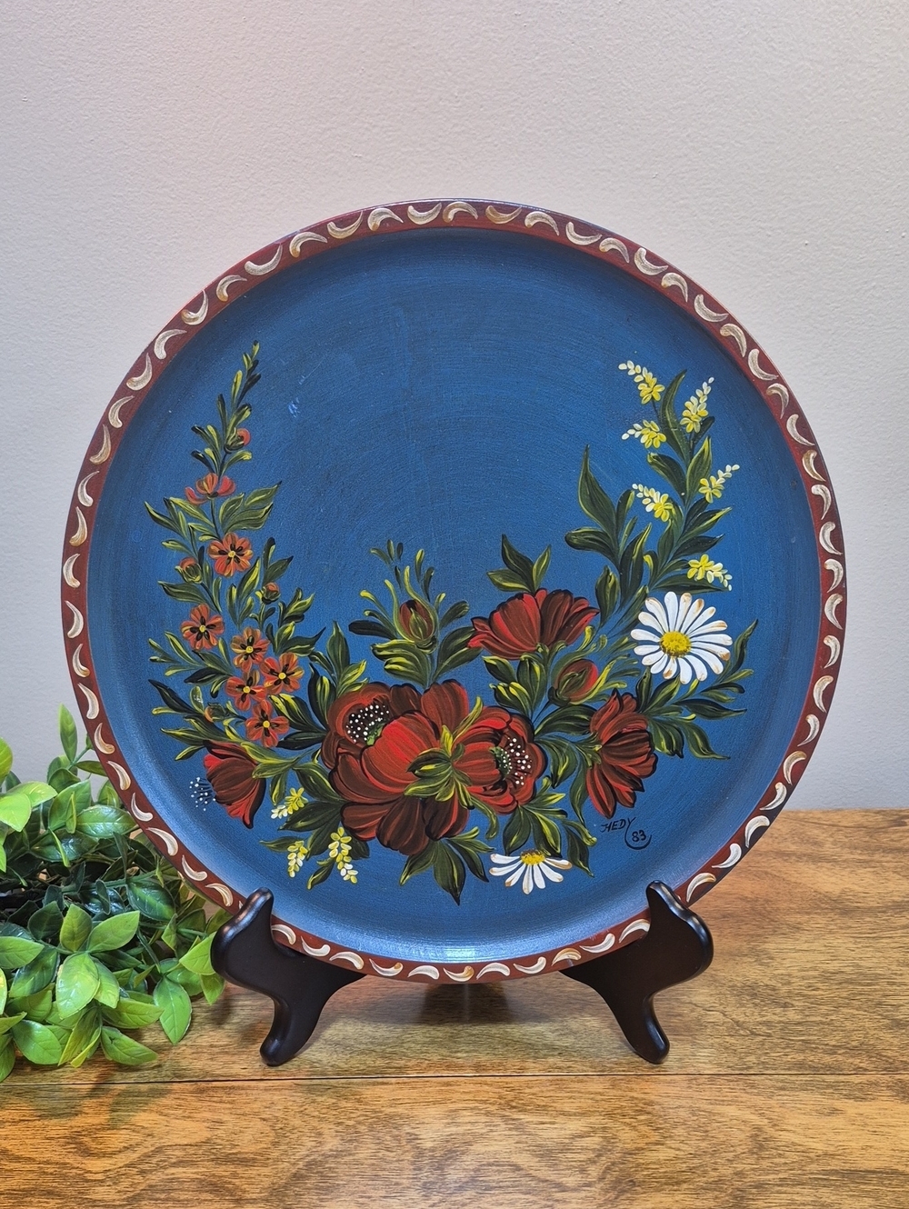 Vintage Hand Crafted Hand Painted Floral Decorative Wooden Wall Art